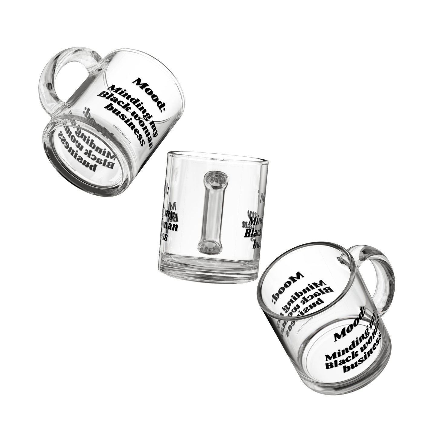 "Minding my Black Woman Business" Glass Mug - Black - Uplifting & Motivational Gifts for Black Women