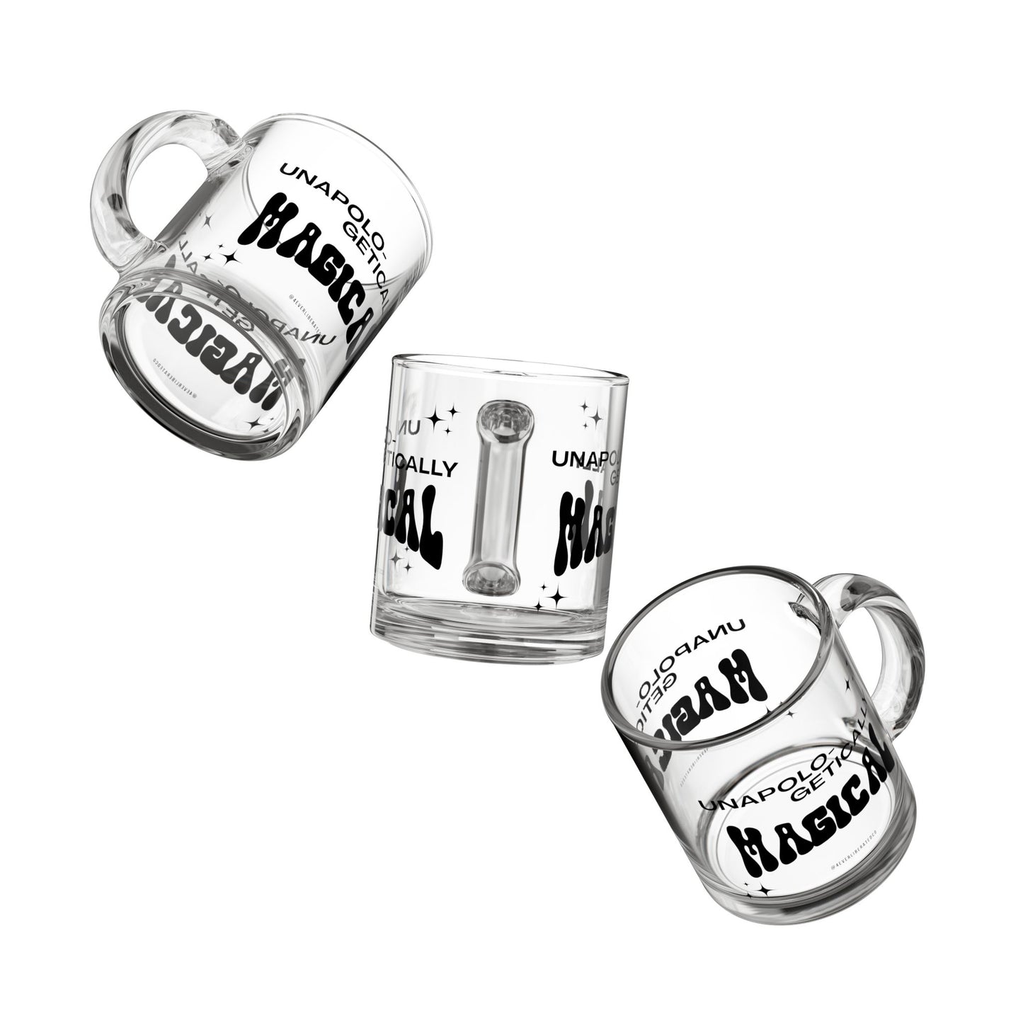 "Unapologetically Magical" Glass Mug, 10oz, Black - Uplifting & Motivational Gifts for Black Women