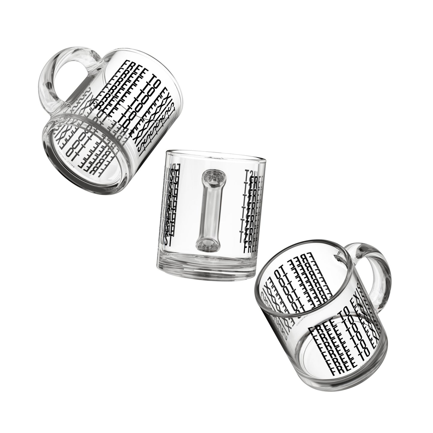 "Free to Exist" Glass Mug, 10oz, Black  - Uplifting & Motivational Gifts for Black Women