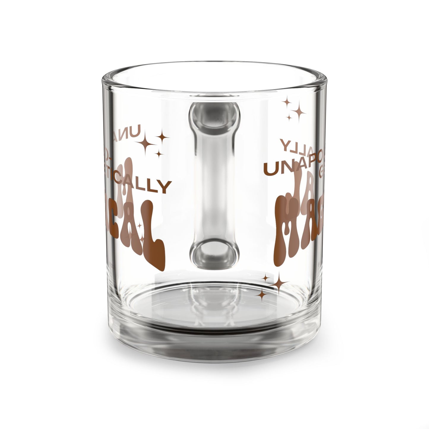 "Unapologetically Magical" Glass Mug, 10oz, Chocolate - Uplifting & Motivational Gifts for Black Women