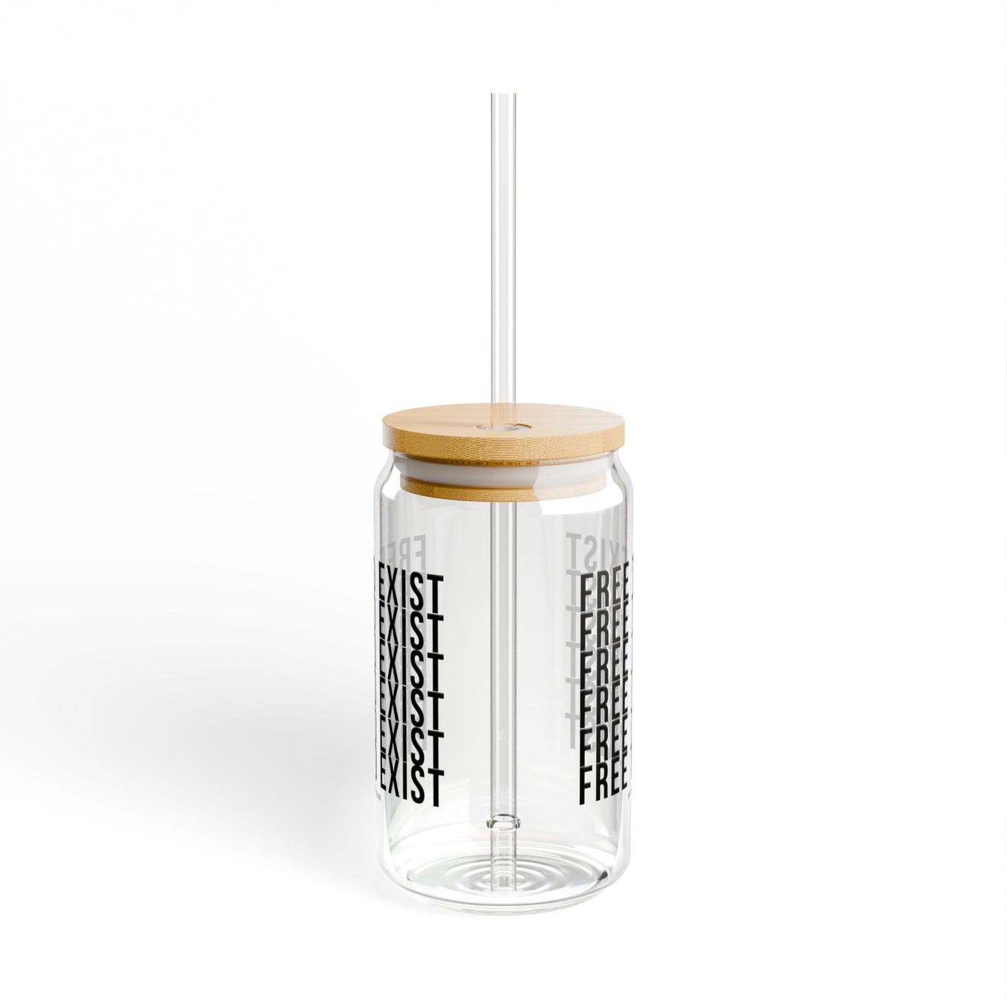 "Free to Exist" Sipper Glass, 16oz, Black - Uplifting & Motivational Gifts for Black Women