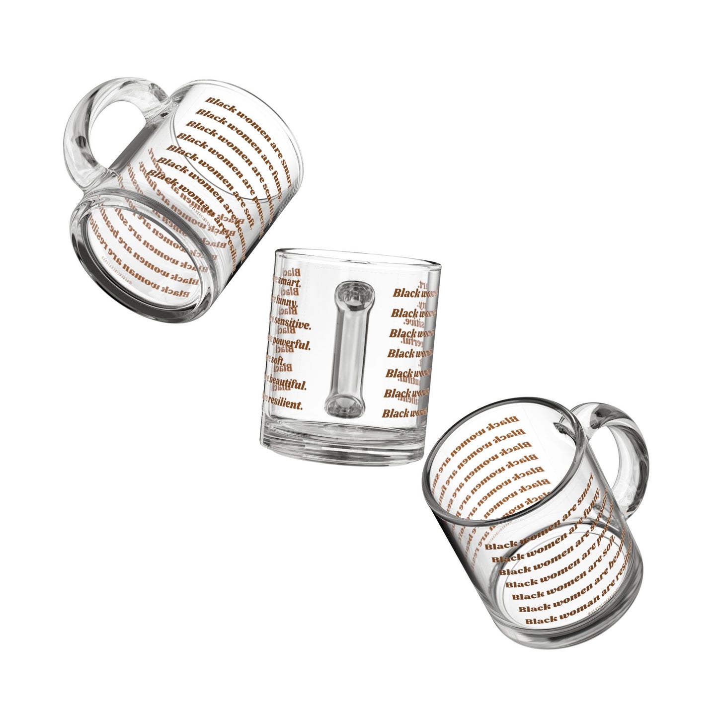 "Black Women Are..." Glass Mug - Chocolate - Uplifting & Motivational Gifts for Black Women