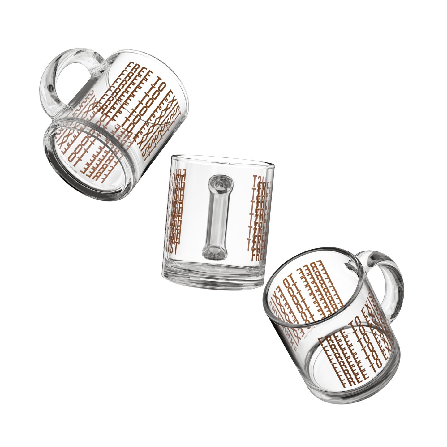 "Free to Exist" Glass Mug, 10oz, Chocolate - Uplifting & Motivational Gifts for Black Women