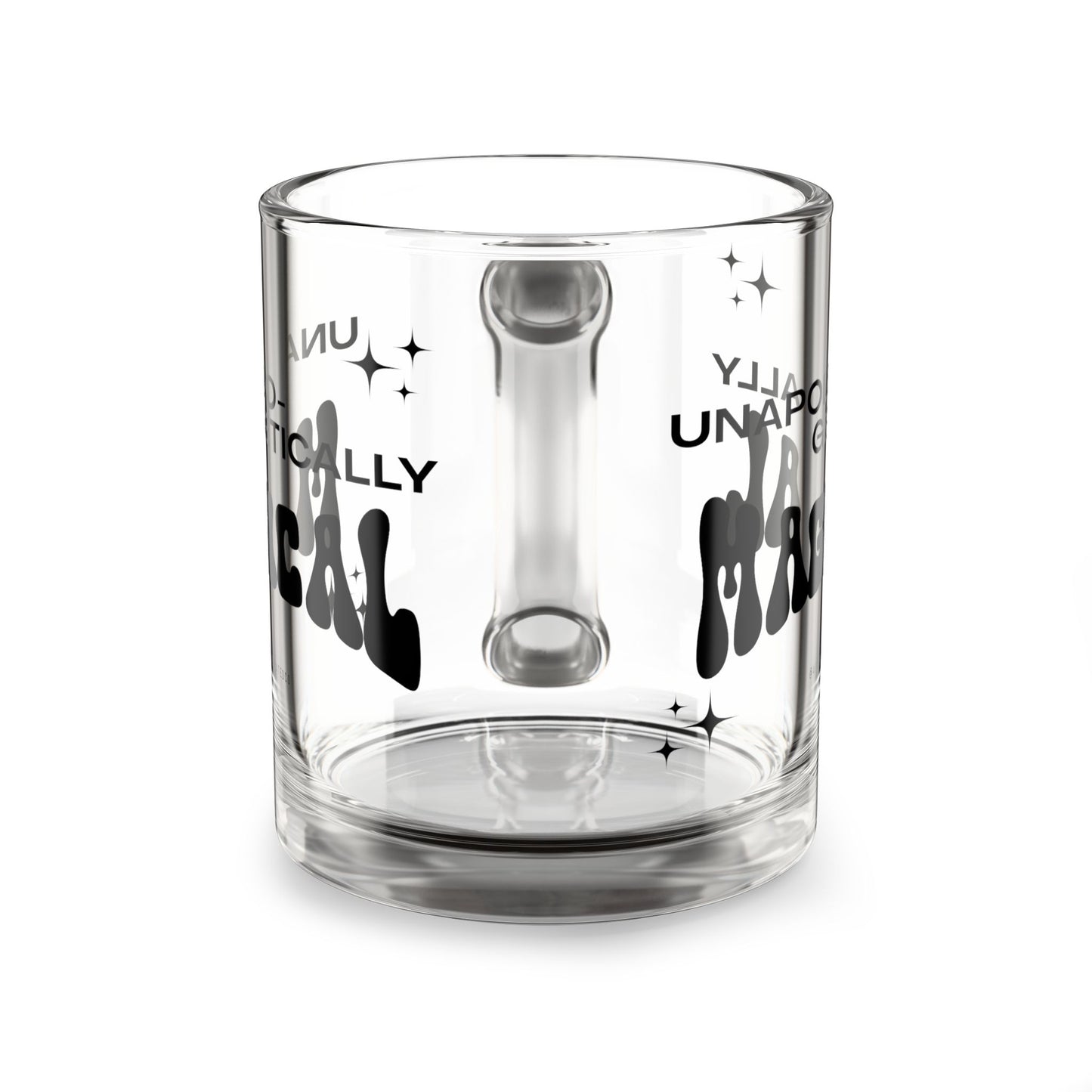 "Unapologetically Magical" Glass Mug, 10oz, Black - Uplifting & Motivational Gifts for Black Women