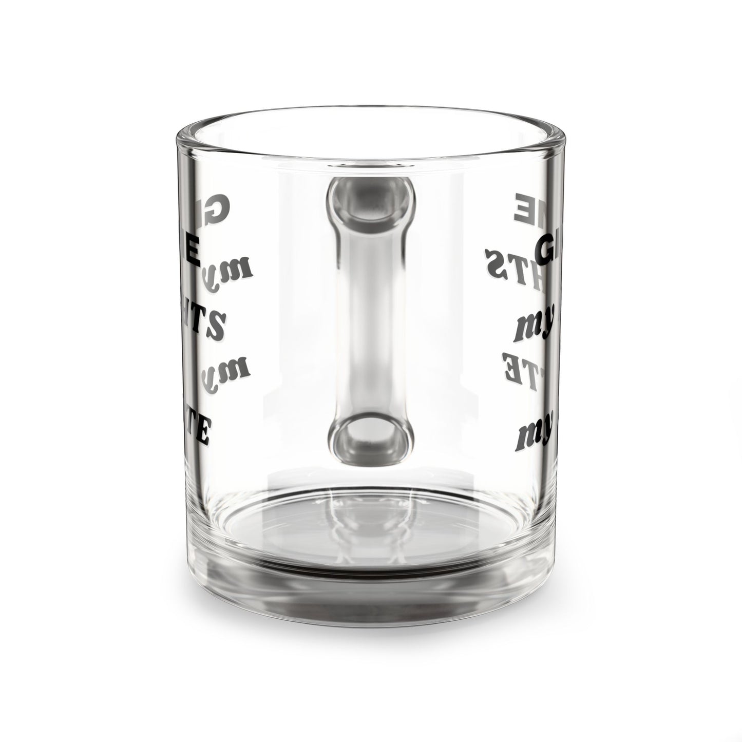 'Gimme my Rights and my Latte" Glass Mug, 10oz, Black - Uplifting & Motivational Gifts for Black Women