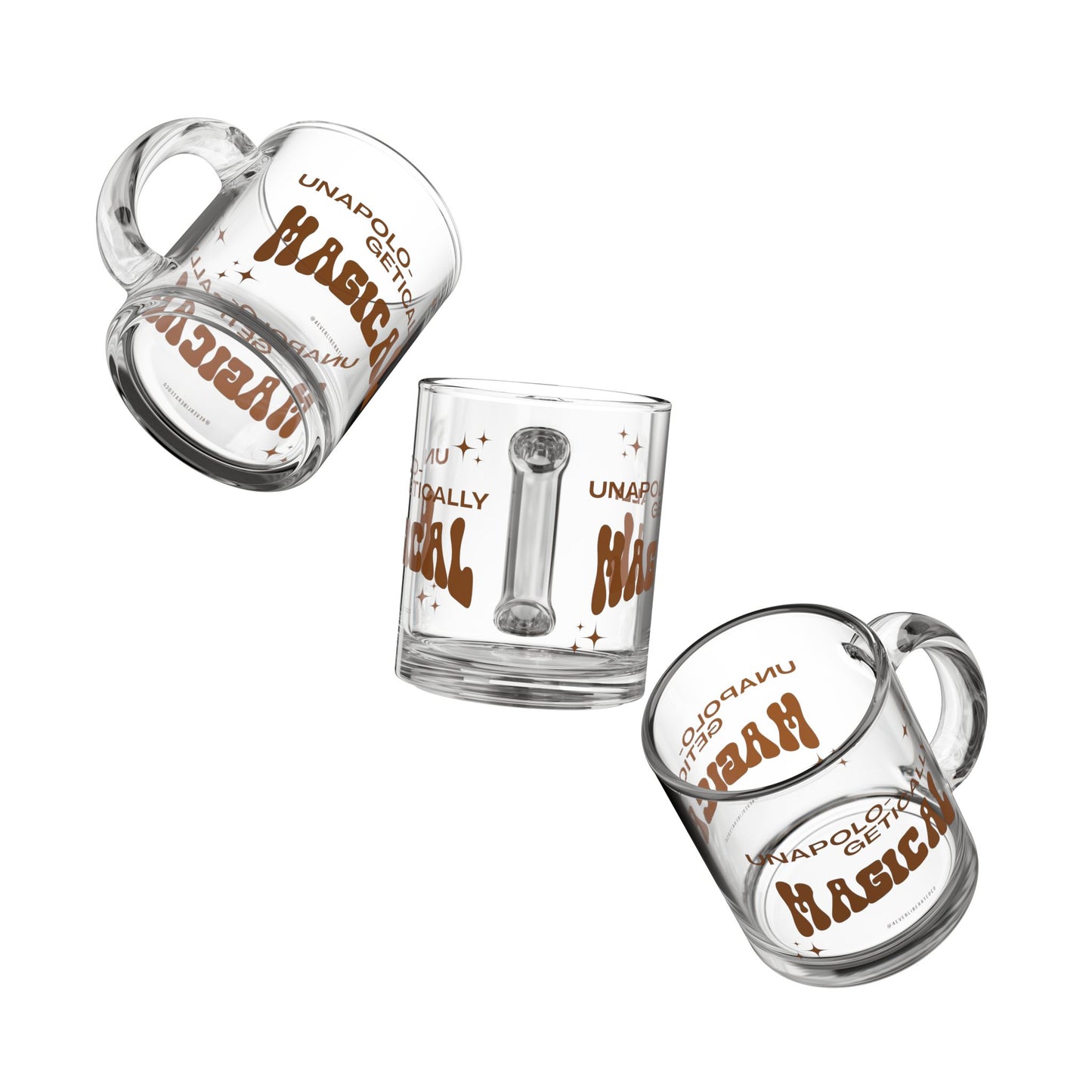 "Unapologetically Magical" Glass Mug, 10oz, Chocolate - Uplifting & Motivational Gifts for Black Women